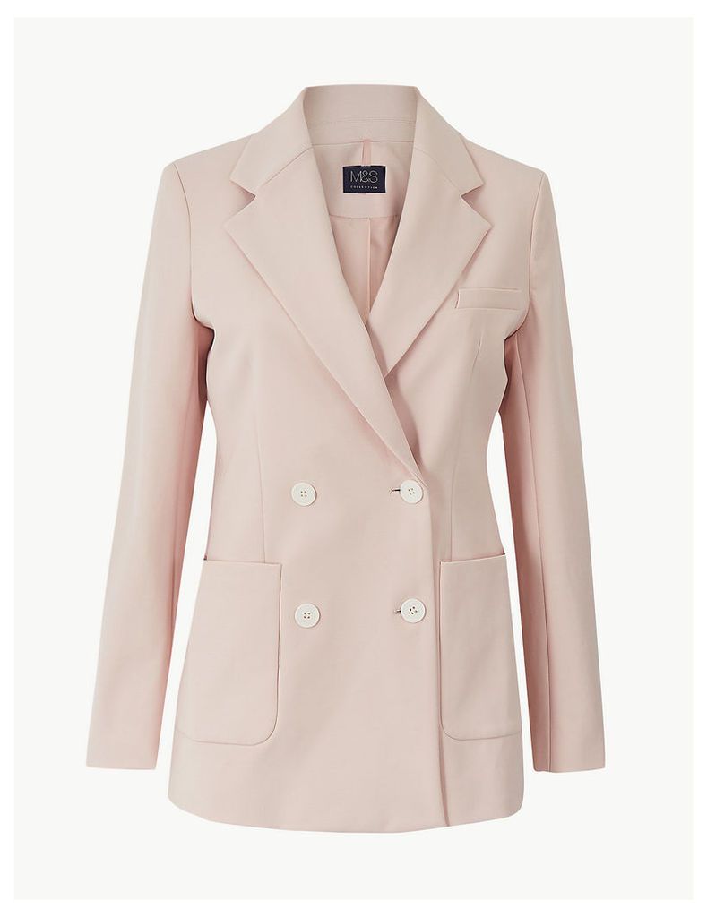 M&S Collection Cotton Rich Double Breasted Blazer