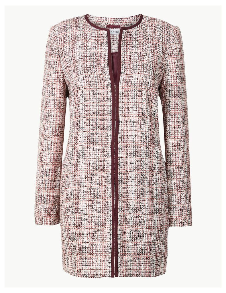 M&S Collection Textured Tweed Coat