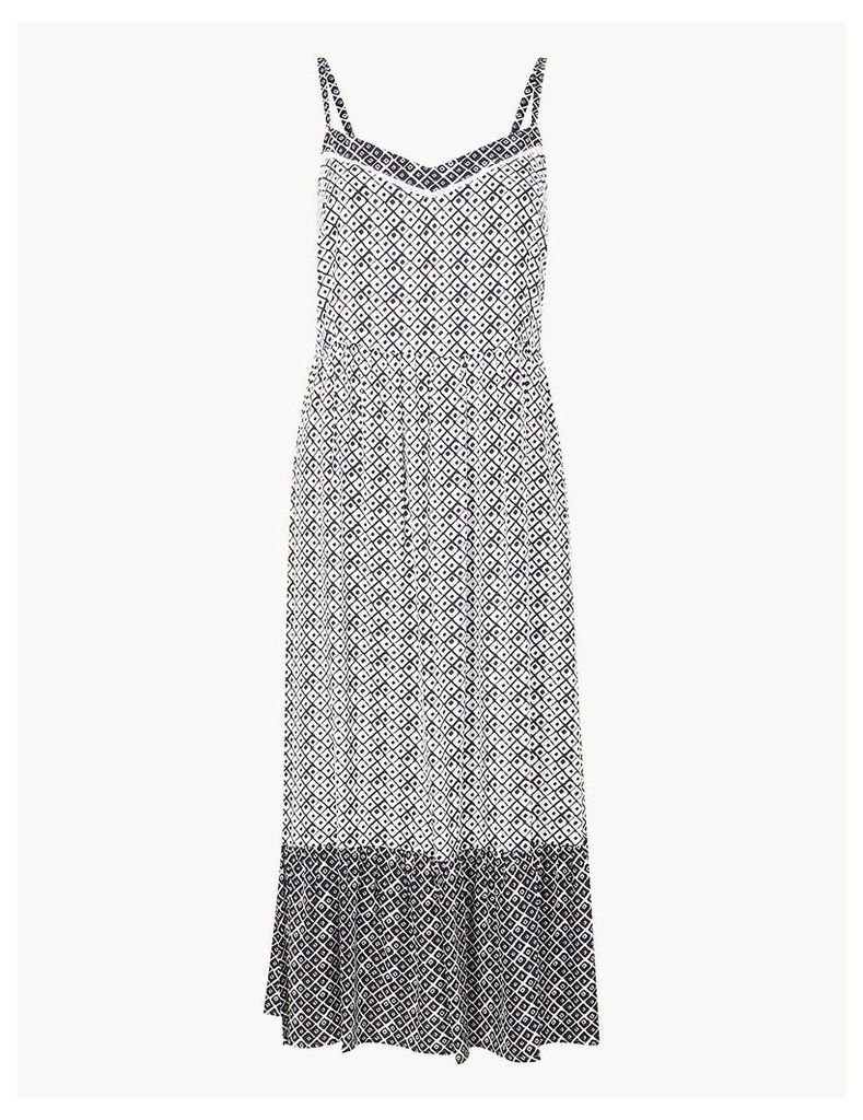 M&S Collection Geometric Print Slip Midi Dress