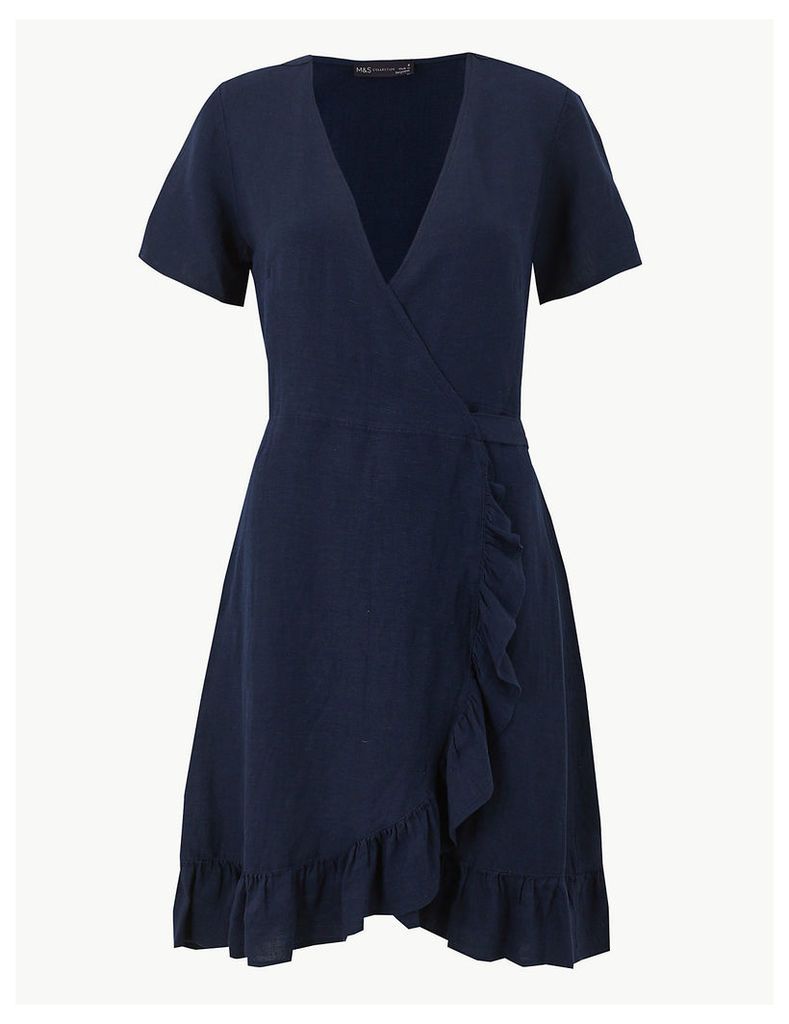 M&S Collection Linen Blend Wrap Dress