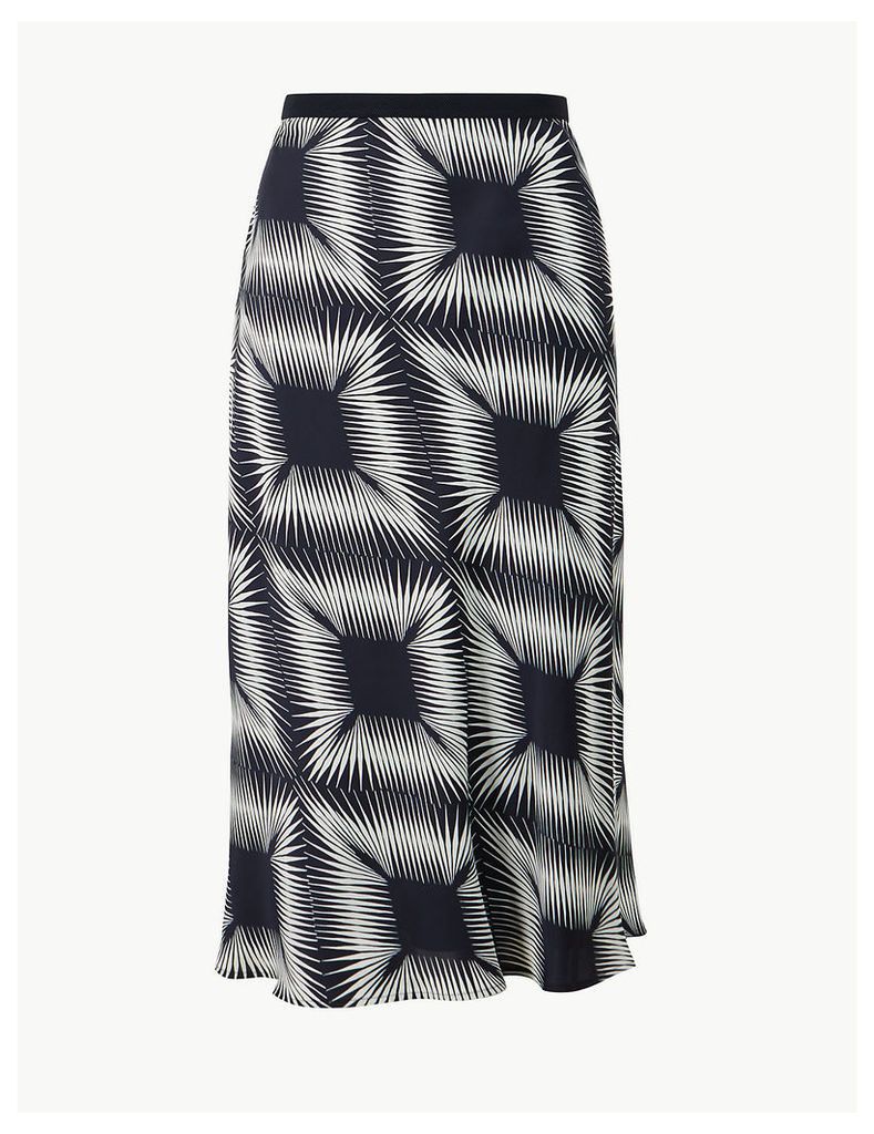 M&S Collection Diamond Print Slip Midi Skirt