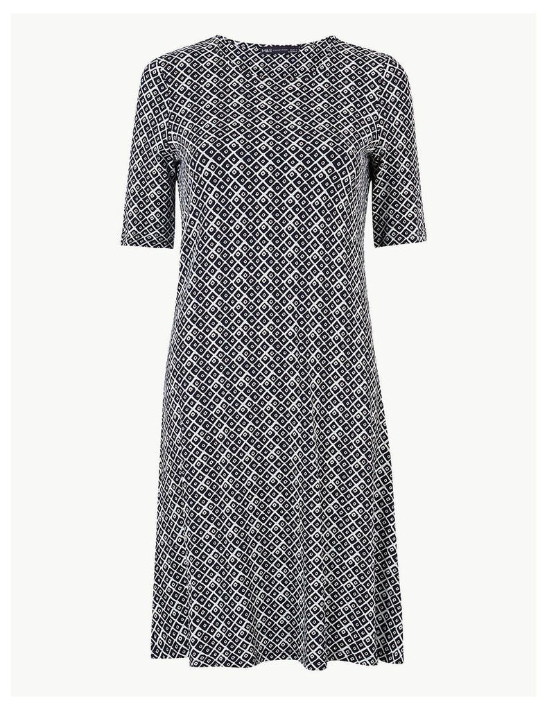 M&S Collection Geometric Print Jersey Swing Dress