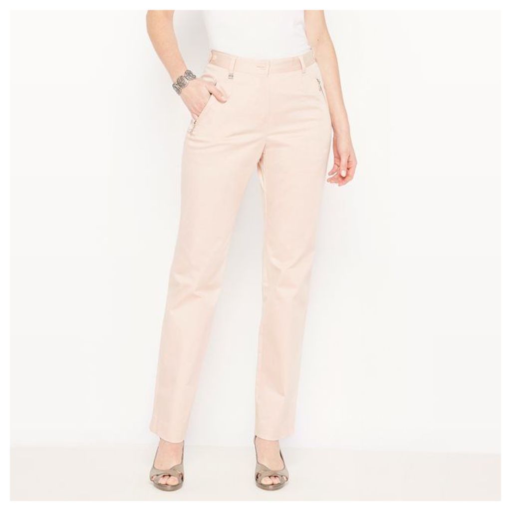 Stretch Cotton Satin Travel Trousers