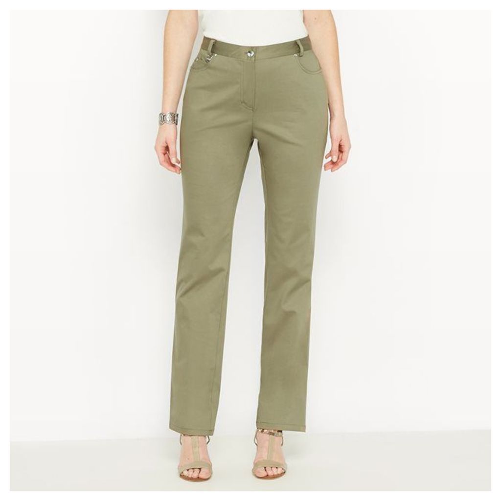 Stretch Cotton Satin Trousers
