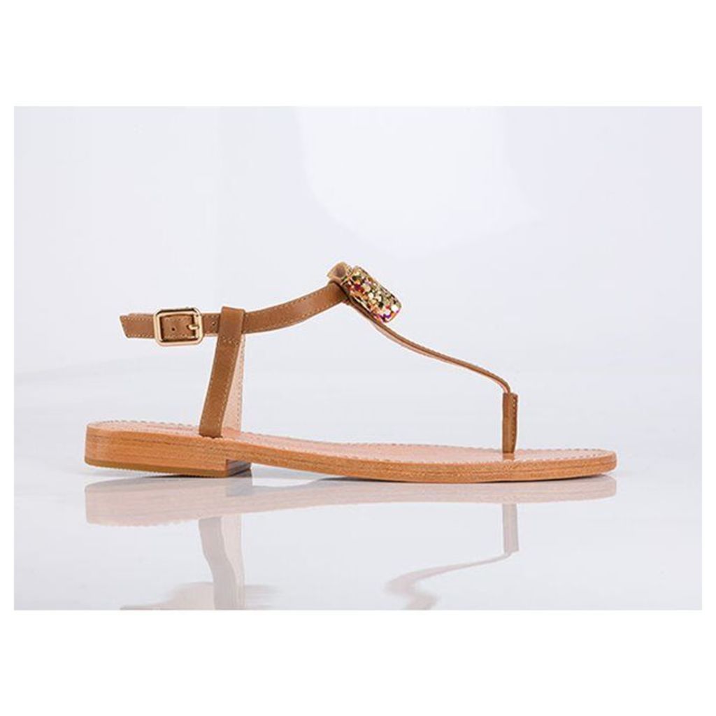 Ballydolly Leather Sandals with Bow Detail