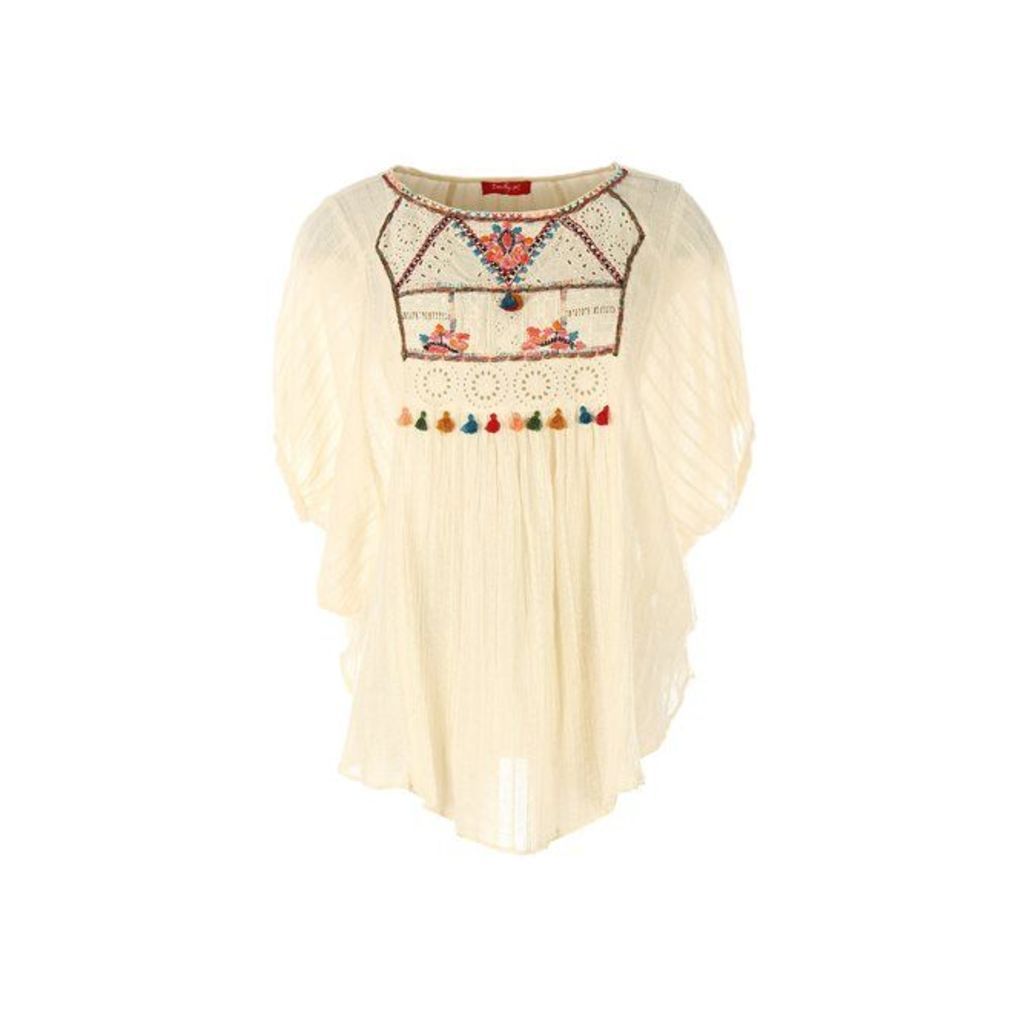 Embroidered Short-Sleeved Blouse