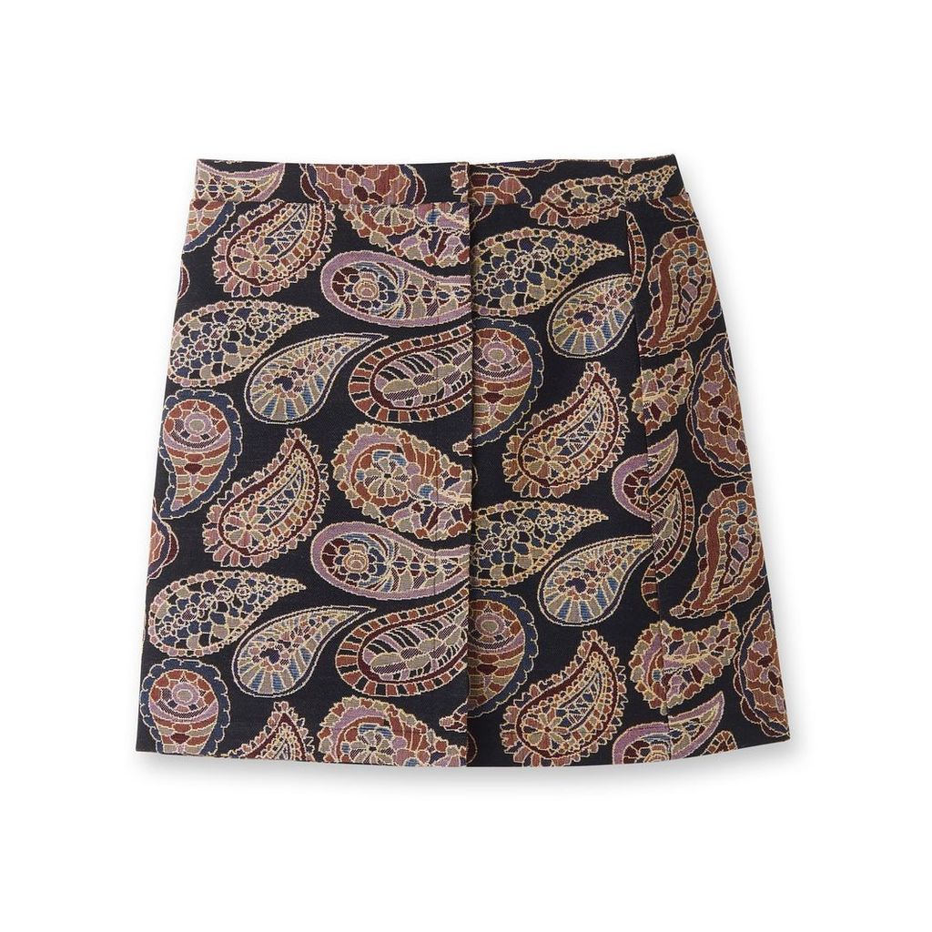 Jacquard Pattern Wrap Skirt