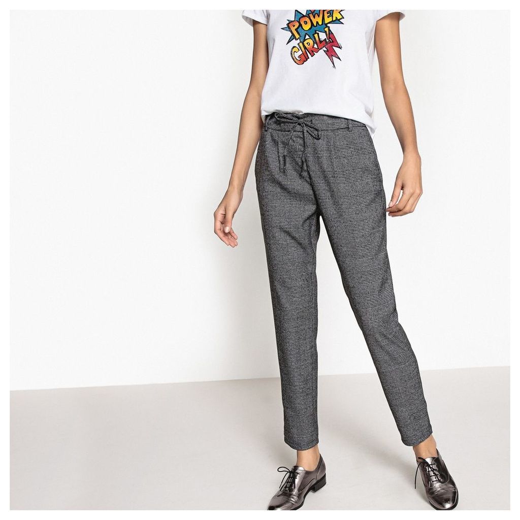 Checked Slim Fit Cigarette Trousers