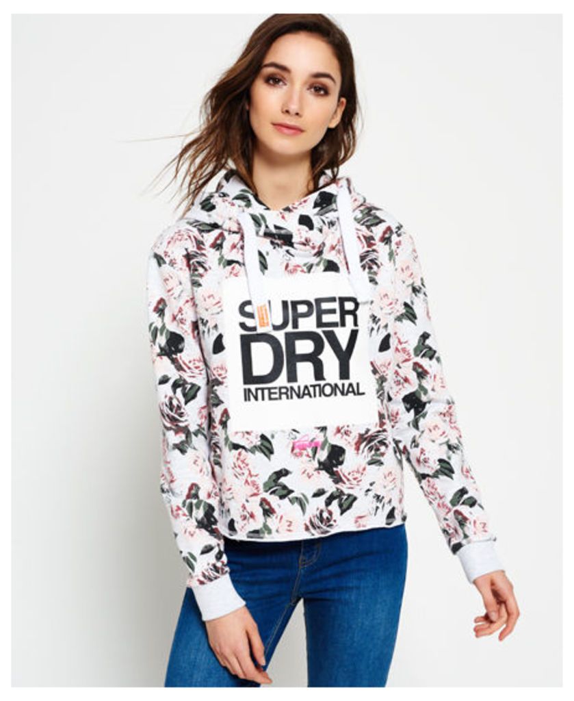 Superdry International Boxed All Over Print Cropped Hoodie