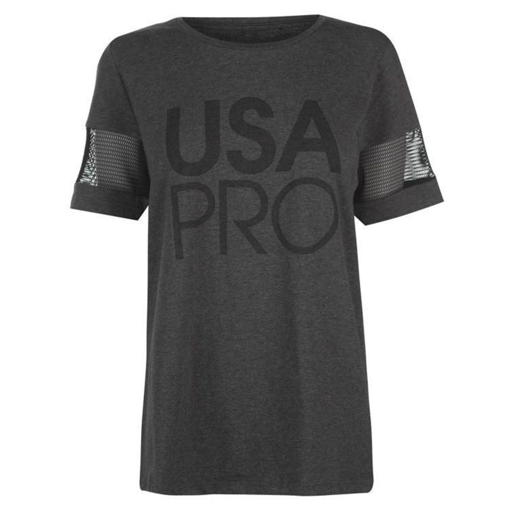 USA Pro Long Line Short Sleeve T Shirt Ladies