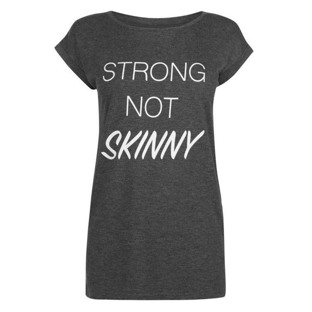 USA Pro Strong Not Skinny Slogan T Shirt Ladies