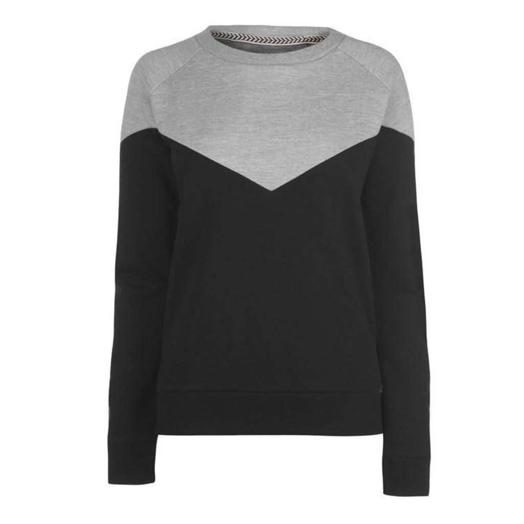 SoulCal Panel Crew Sweatshirt Ladies - Black/Grey Marl