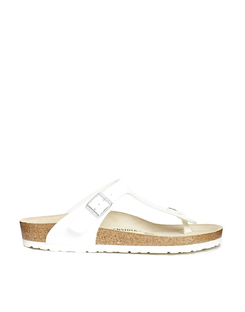 Birkenstock Gizeh White Flat Regular Fit Sandals - White
