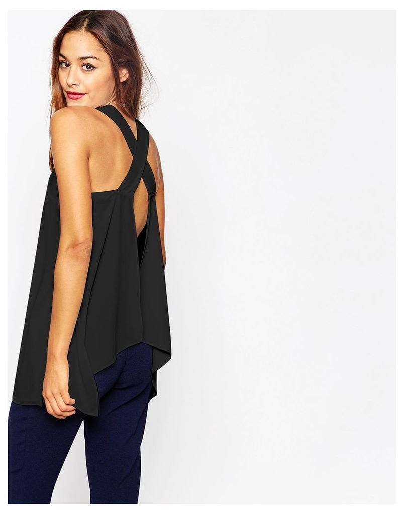 ASOS Thick Strap Cami with Open Back - Black