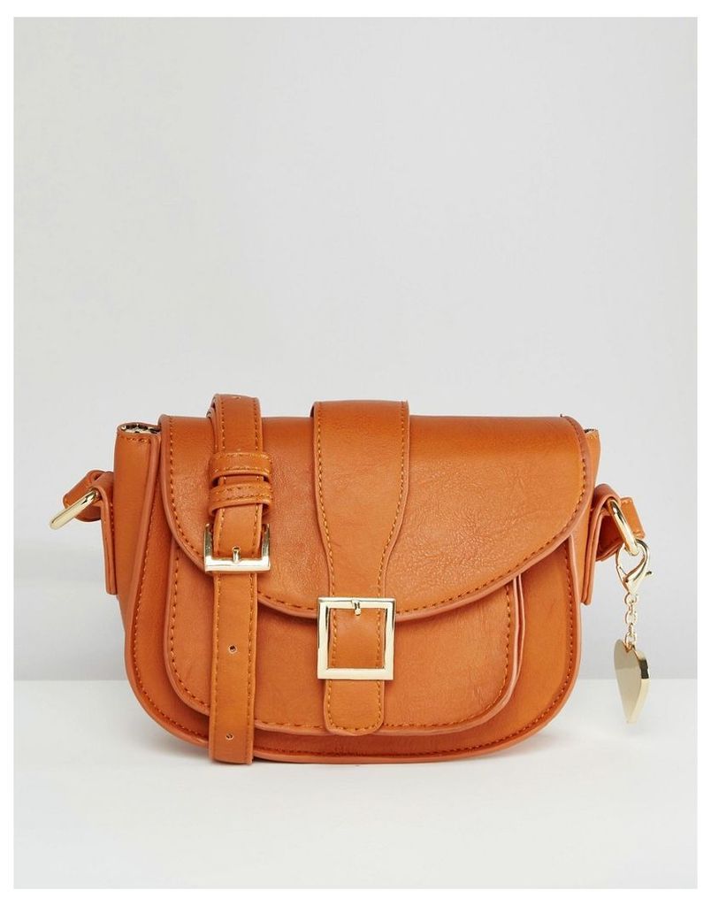 Marc B Alice Cross Body Bag With Buckle Detail - Tan