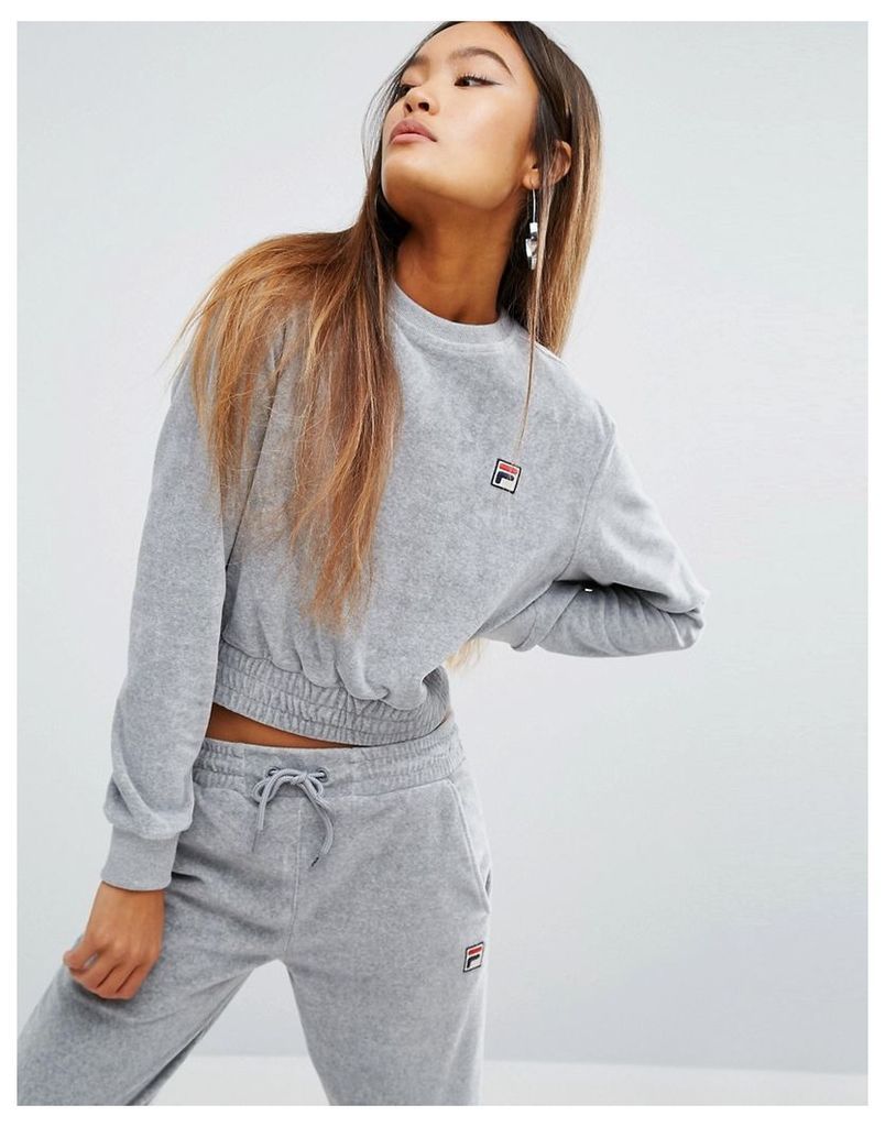 Fila Sweatshirt With Luxe Velour Co-ord - Grey