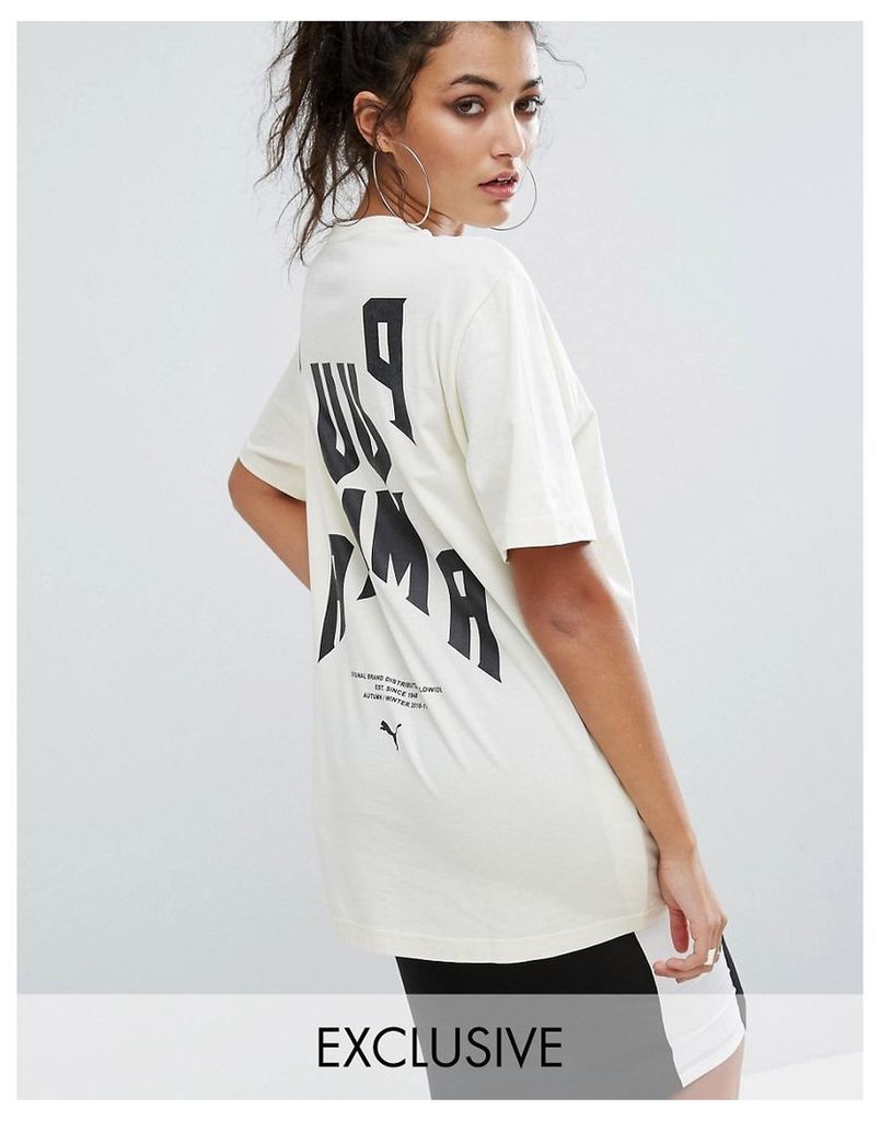Puma Exclusive To ASOS Statement Oversized Short Sleeve T-Shirt - Whiteasparagus/black