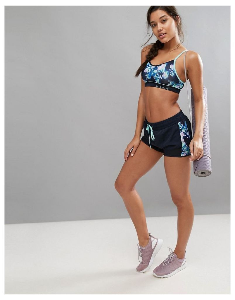 Elle Sport Running Gym Shorts - Blue floral