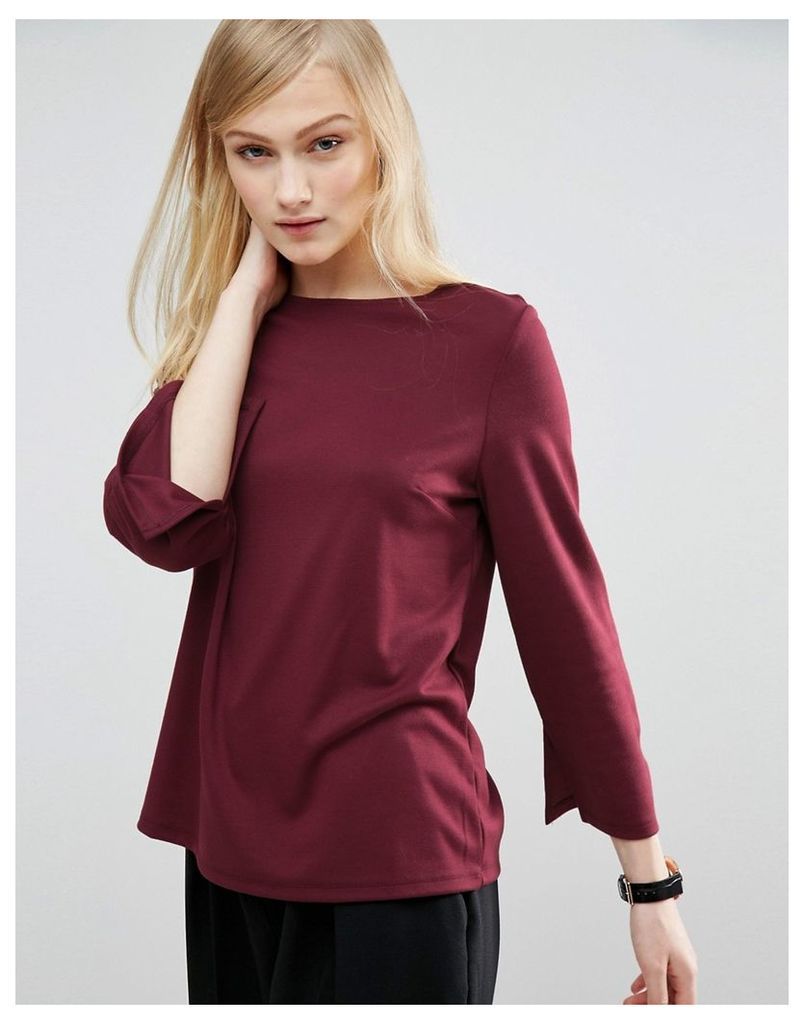 ASOS Shell Top with Split Sleeve - Oxblood