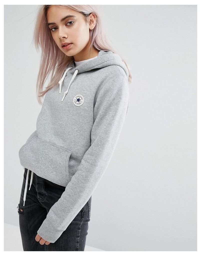 Converse Hoodie With Chuck Patch In Grey - Grey heather