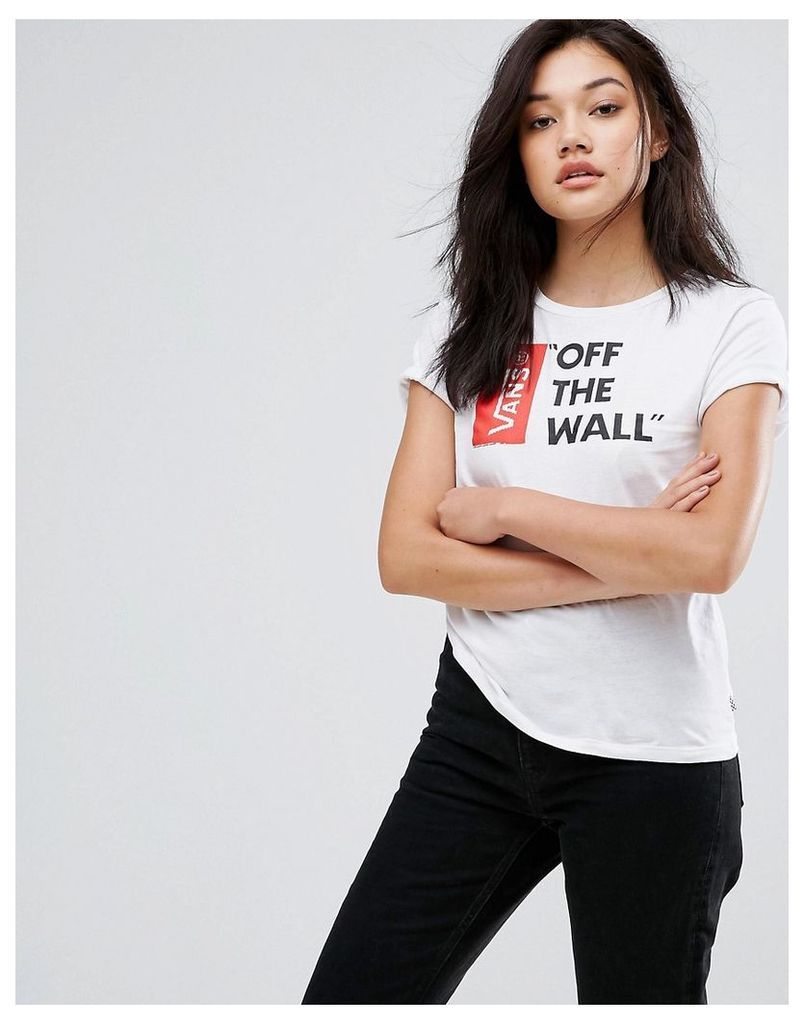 Vans Off The Wall Logo T-Shirt In White - White