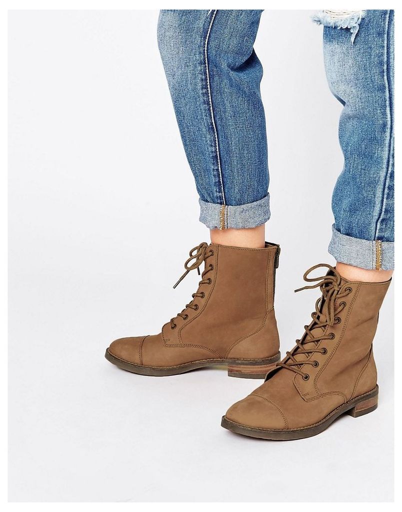 ASOS ANCROS Leather Lace Up Ankle Boots - Tan leather