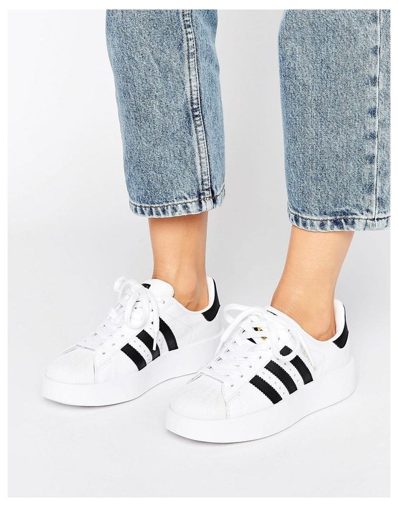 adidas Originals Bold Double Sole White And Black Superstar Trainers - Ftwr white