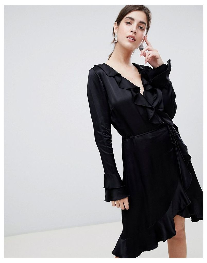 Resume Danka Frill Wrap Dress-Black