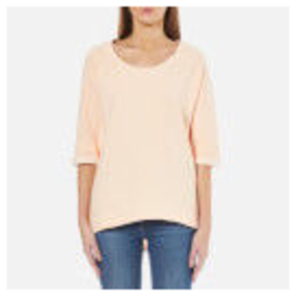 Maison Scotch Women's Home Alone Loose Fitted Short Sleeve Sweatshirt - Rose White