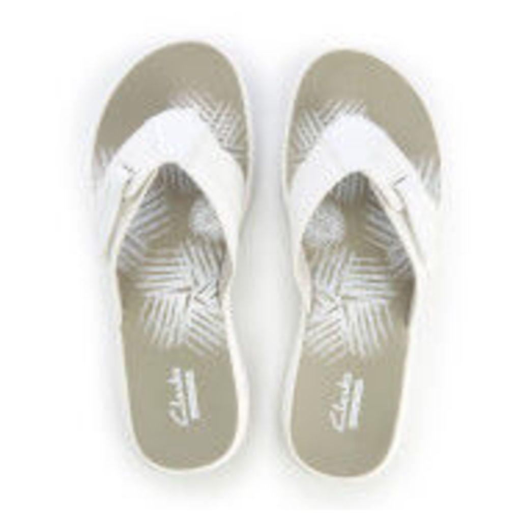 Clarks Women's Brinkley Calm Toe Post Sandals - White Combi