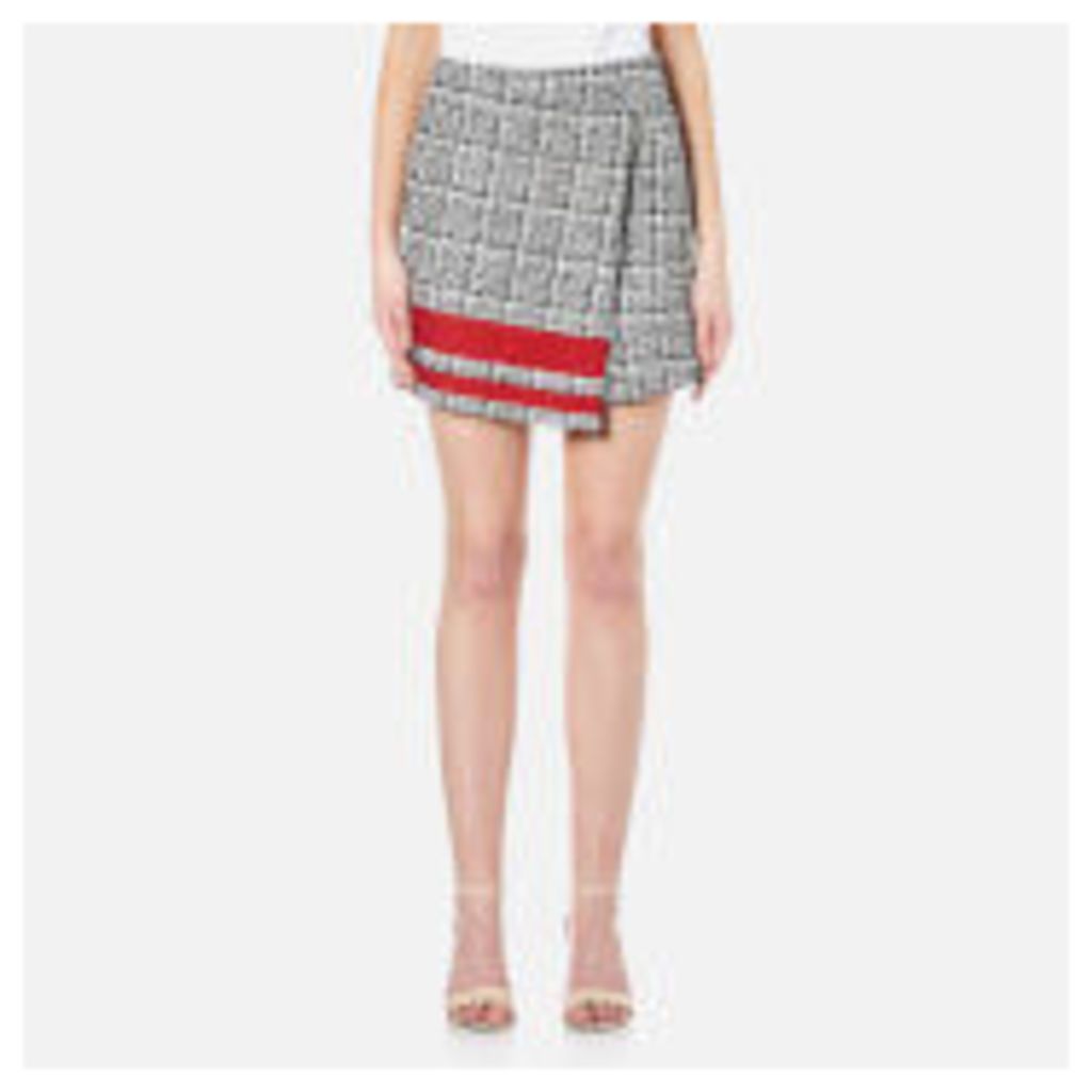 Karl Lagerfeld Women's Boucle Wrap Skirt with Stripe - Multi