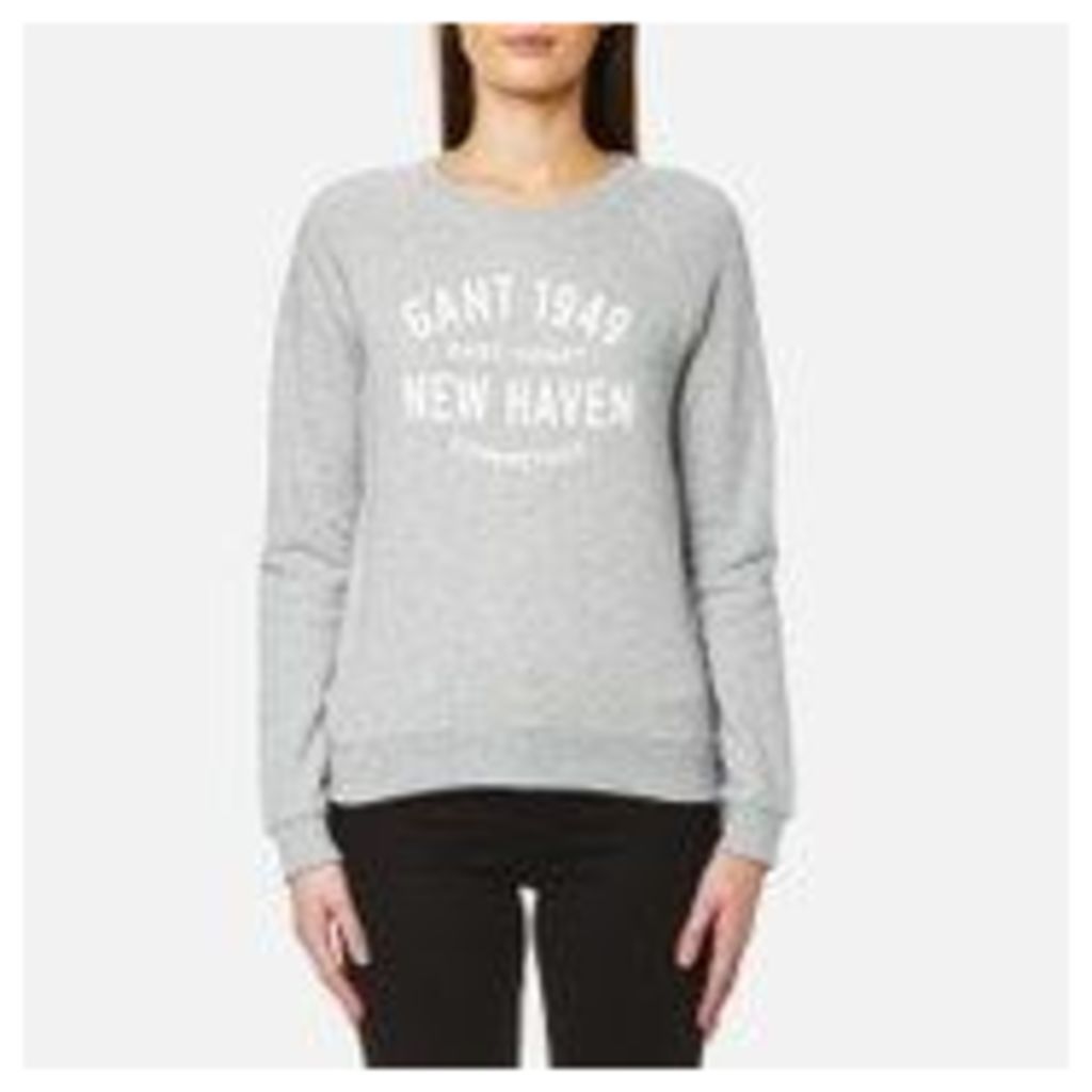GANT Women's Pastel Crew Neck Sweatshirt - Light Grey Melange