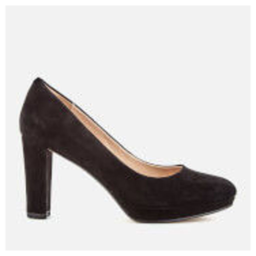 Clarks Women's Kendra Sienna Suede Platform Court Shoes - Black - UK 7 - Black