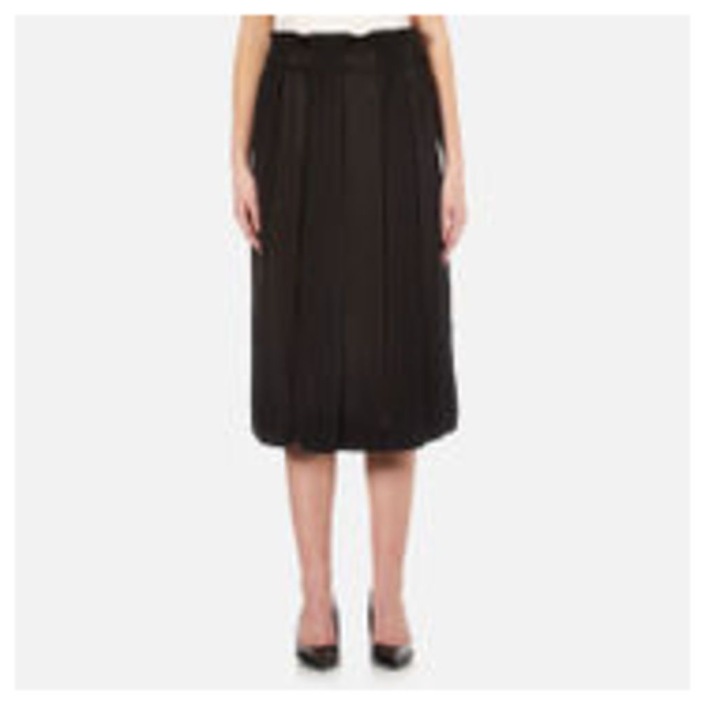 DKNY Women's Paneled Skirt with Hidden Drawcord - Black - L - Black
