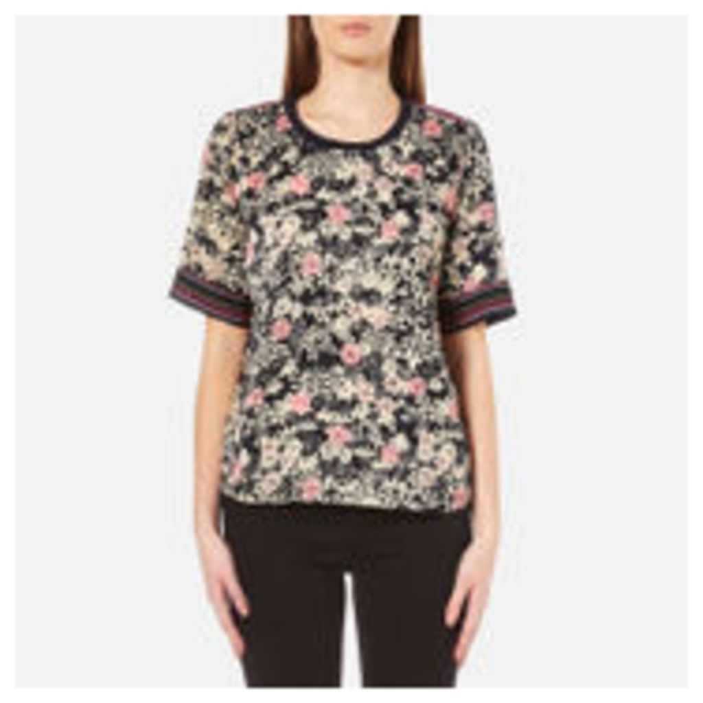 Maison Scotch Women's Silky Feel Top with Placement Prints - Multi - 1/UK 8 - Multi