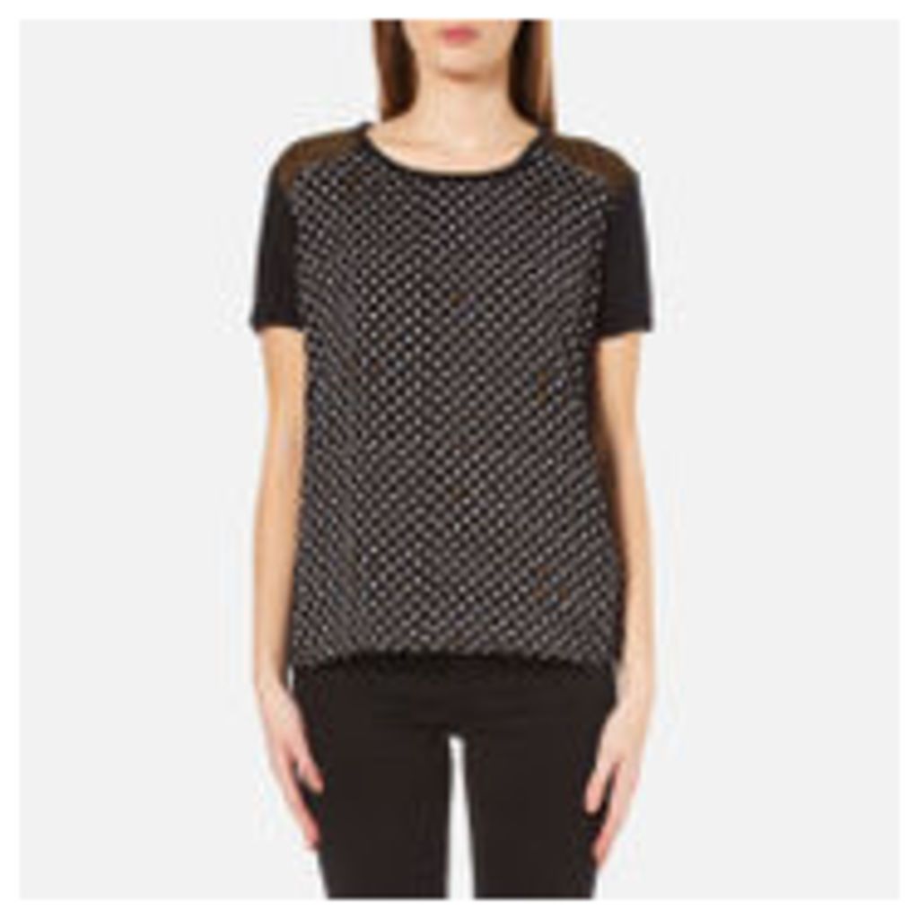 Maison Scotch Women's Relaxed Fit Linen Short Sleeve T-Shirt - Black - 3/UK 12 - Black