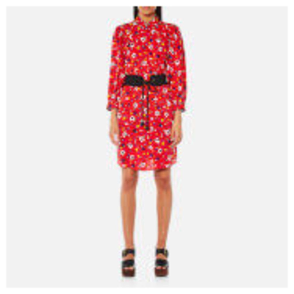 Marc Jacobs Women's Shirt Dress with Belt - Red Multi