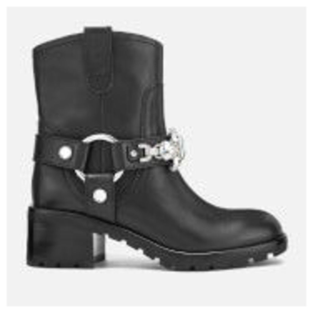 Marc Jacobs Women's Campbell Leather Embellished Biker Boots - Black