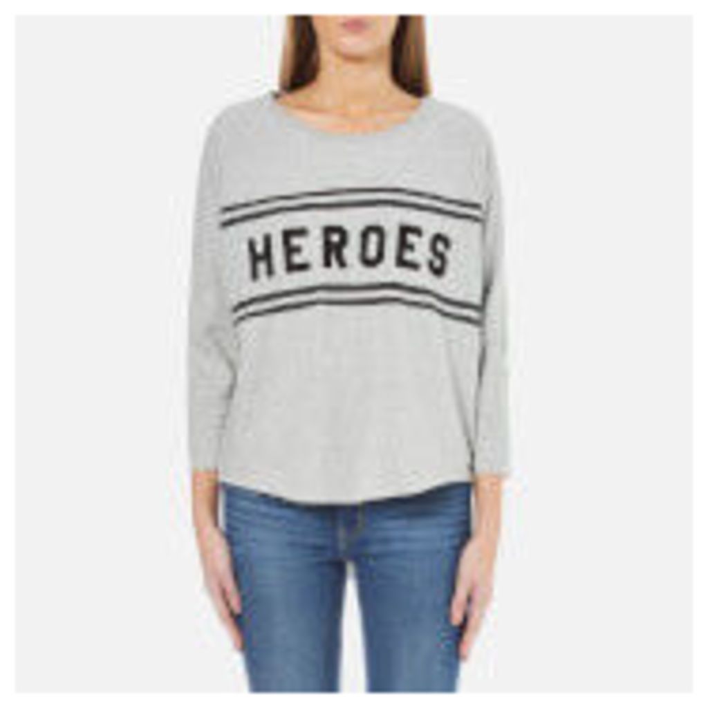 Maison Scotch Women's Loose Fitted Sweatshirt with a Raw Hem - Grey Melange - UK 8/1 - Grey