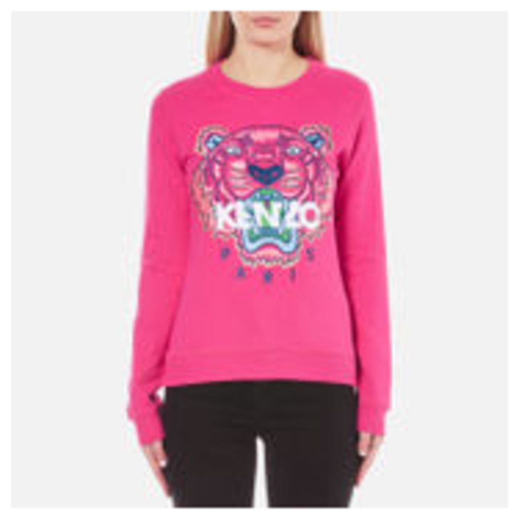 KENZO Women's Embroidered Tiger Sweatshirt - Deep Fuchia - XS - Pink