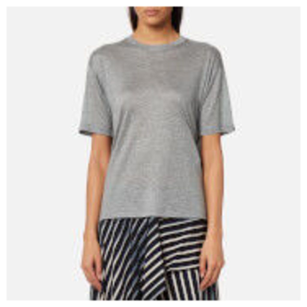 Diane von Furstenberg Women's Back Ruffle T-Shirt - Grey Melange