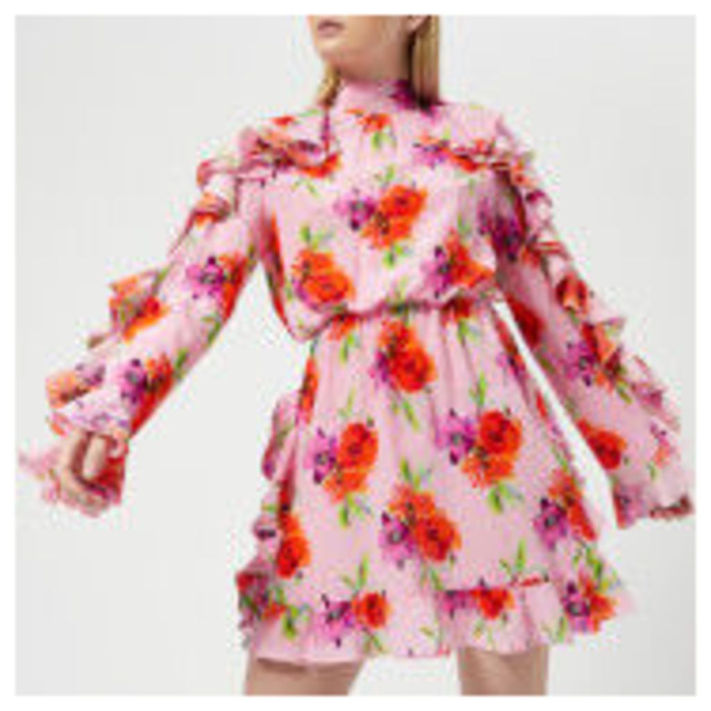MSGM Women's Frill Detail Mini Dress - Pink