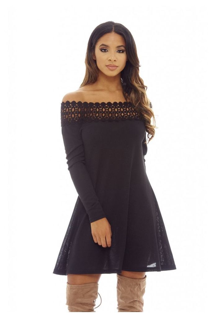 AX Paris Crochet Off Shoulder Jumper Dress
