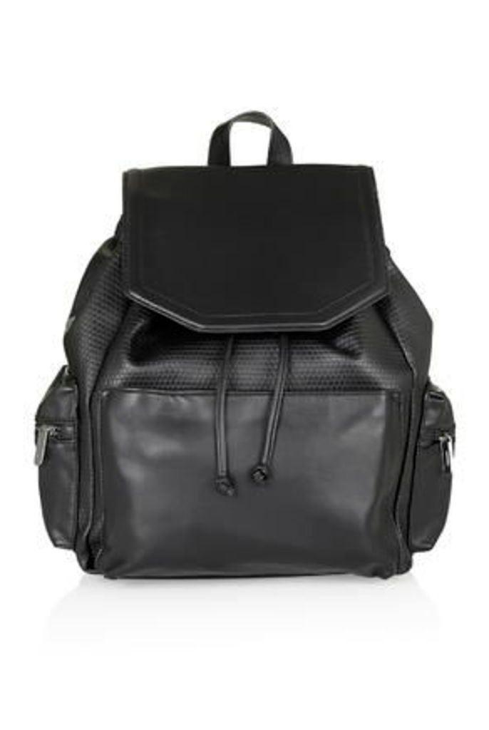 Womens Perforated Backpack - Black, Black