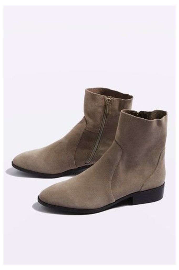 Womens KLASH Leather Sock Boots - Taupe, Taupe