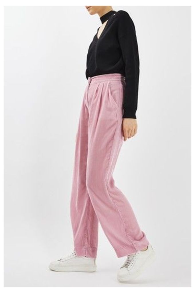 Womens Velvet Wide Leg Trouser by Boutique - Pale Pink, Pale Pink