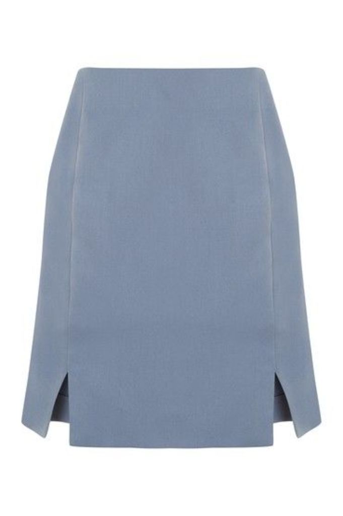 Womens Tailored Skirt - Washed Blue, Washed Blue