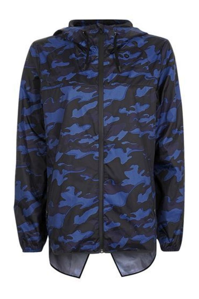 Womens Camo Wrap Back Jacket by Ivy Park - Navy Blue, Navy Blue