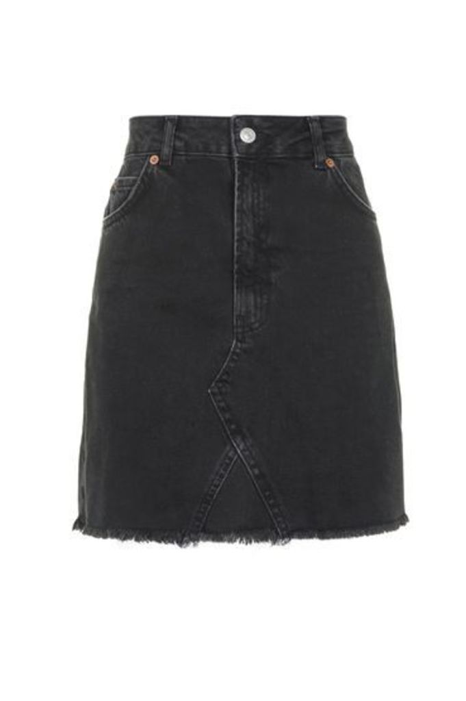Womens TALL Highwaisted Skirt - Washed Black, Washed Black