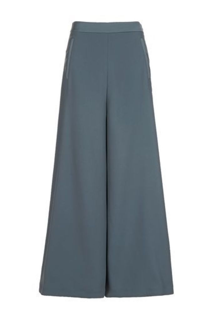 Womens Palazzo Trousers - Silver Blue, Silver Blue